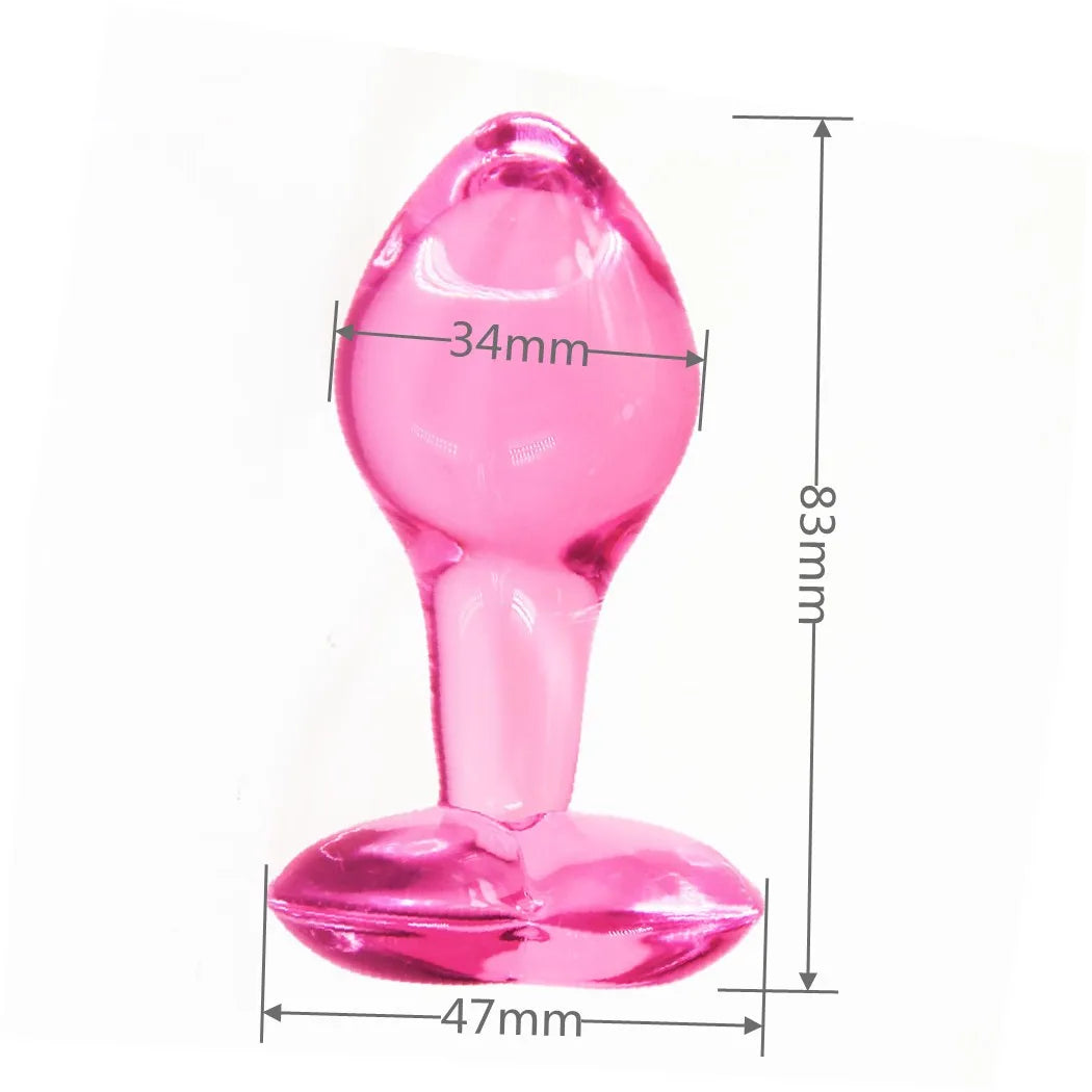 Cute Heart Glass Butt Plug