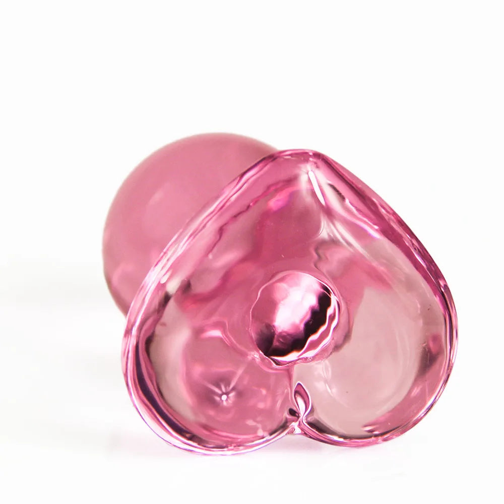 Cute Heart Glass Butt Plug