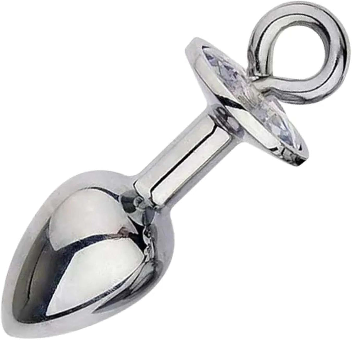 Stainless Steel Butt Plug with Diamond Detachable Base