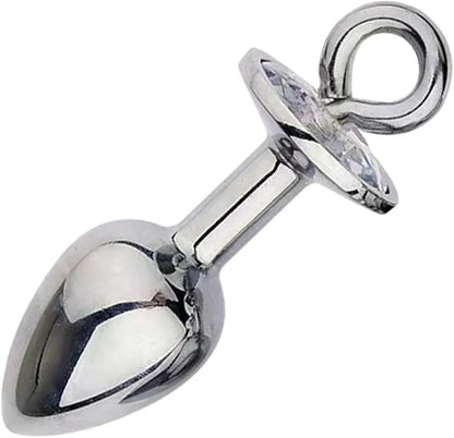 Stainless Steel Butt Plug with Diamond Detachable Base