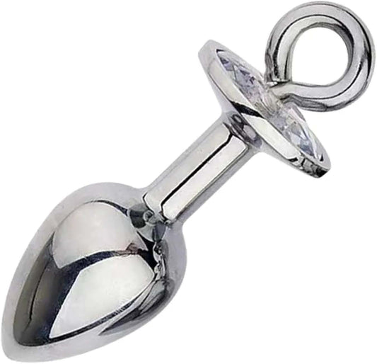 Stainless Steel Butt Plug with Diamond Detachable Base