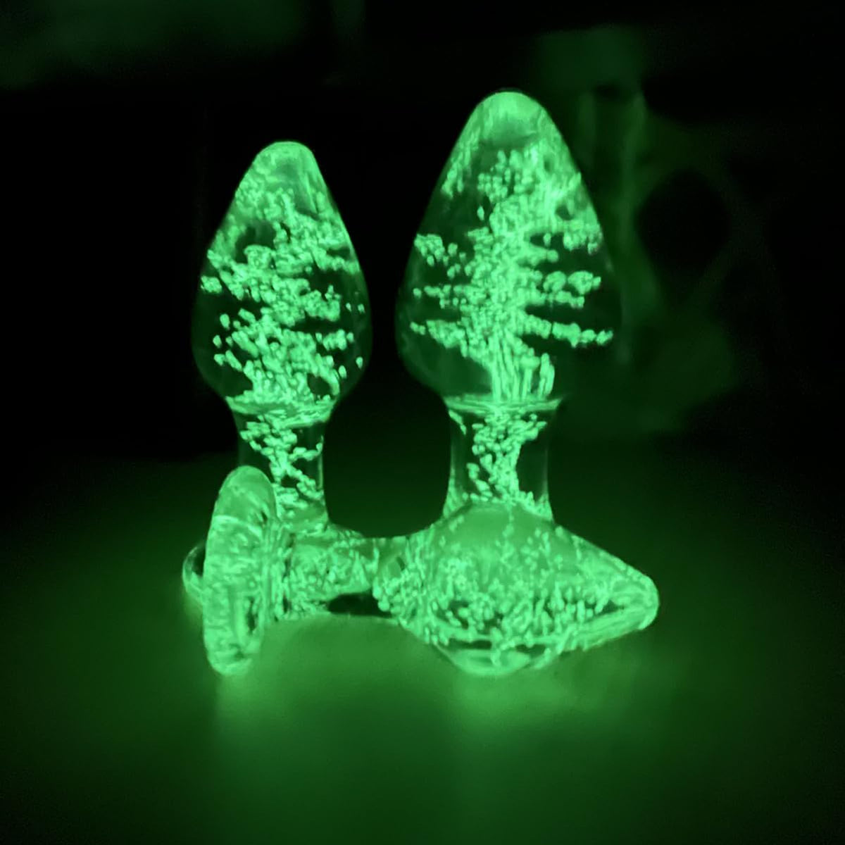 Set of 3 Ascending Sized Glow-in-the-Dark Glass Butt Plugs