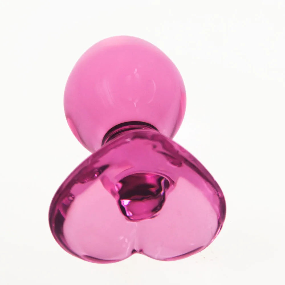 Cute Heart Glass Butt Plug